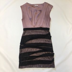 Max & Cleo Mauve Pink & Black Lace Dress, Size 6